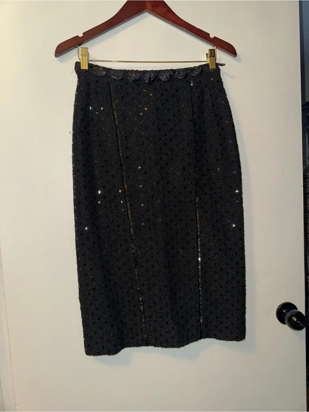 Chanel Suit Black with sequins vintage (2 piece set: jacket and skirt)